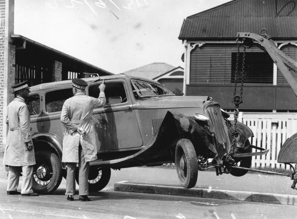Tow truck moving a 1933 Continental Sedan The damaged vehicle is a 1933 Continental 'Beacon' Sedan imported from USA. The body could possibly be Australian design and adapted to fit the 4 cylinder Continental chassis. The Maltese cross attached to the radiator grille was put on cars by some medical. Towing Company Staff Training: A First-Weeks Plan